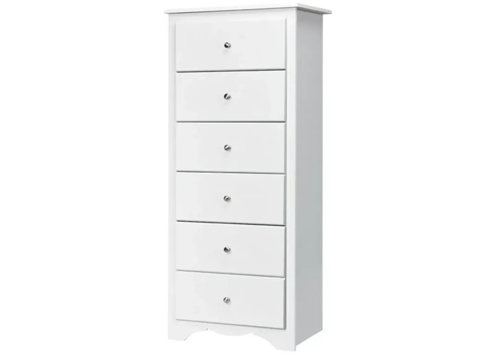 Hivvago Modern White 6 Drawer Tall Wood Dresser Chest