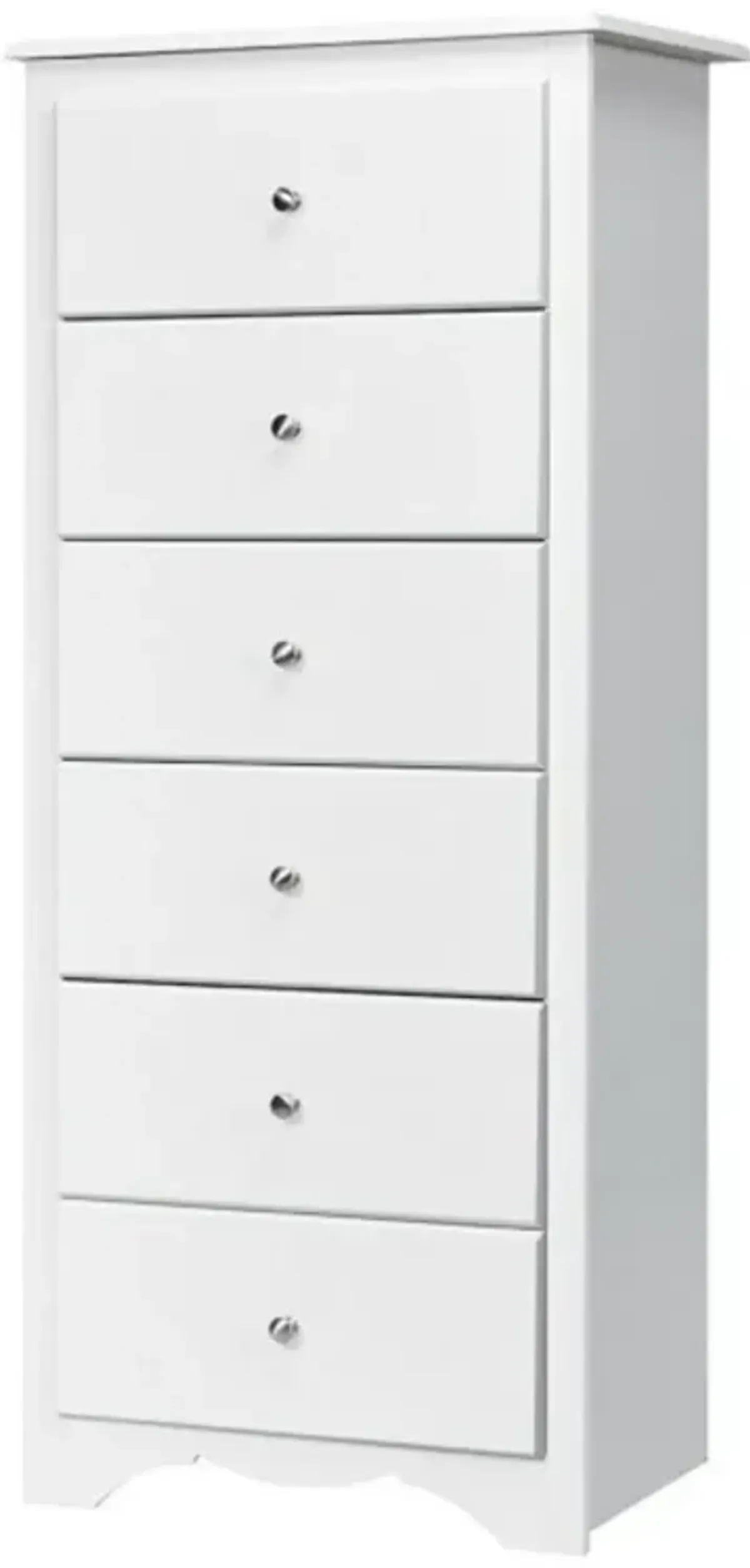 Hivvago Modern White 6 Drawer Tall Wood Dresser Chest