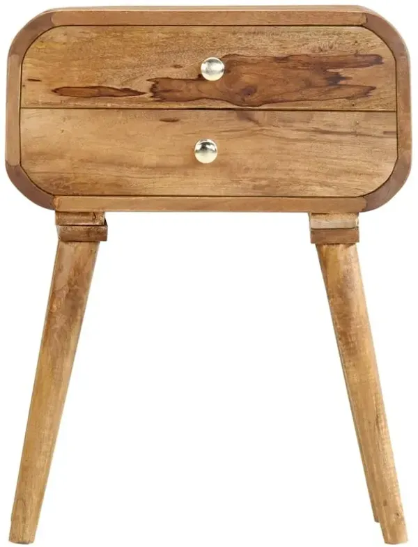 vidaXL Bedside Cabinet 16.9"x11.8"x22.8" Solid Mango Wood