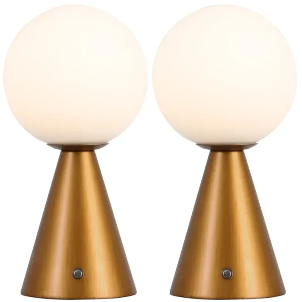 Macie 11.75" Modern Minimalist Globe Rechargeable/Cordless Dimmable Integrated LED Table Lamp with Touch Sensor