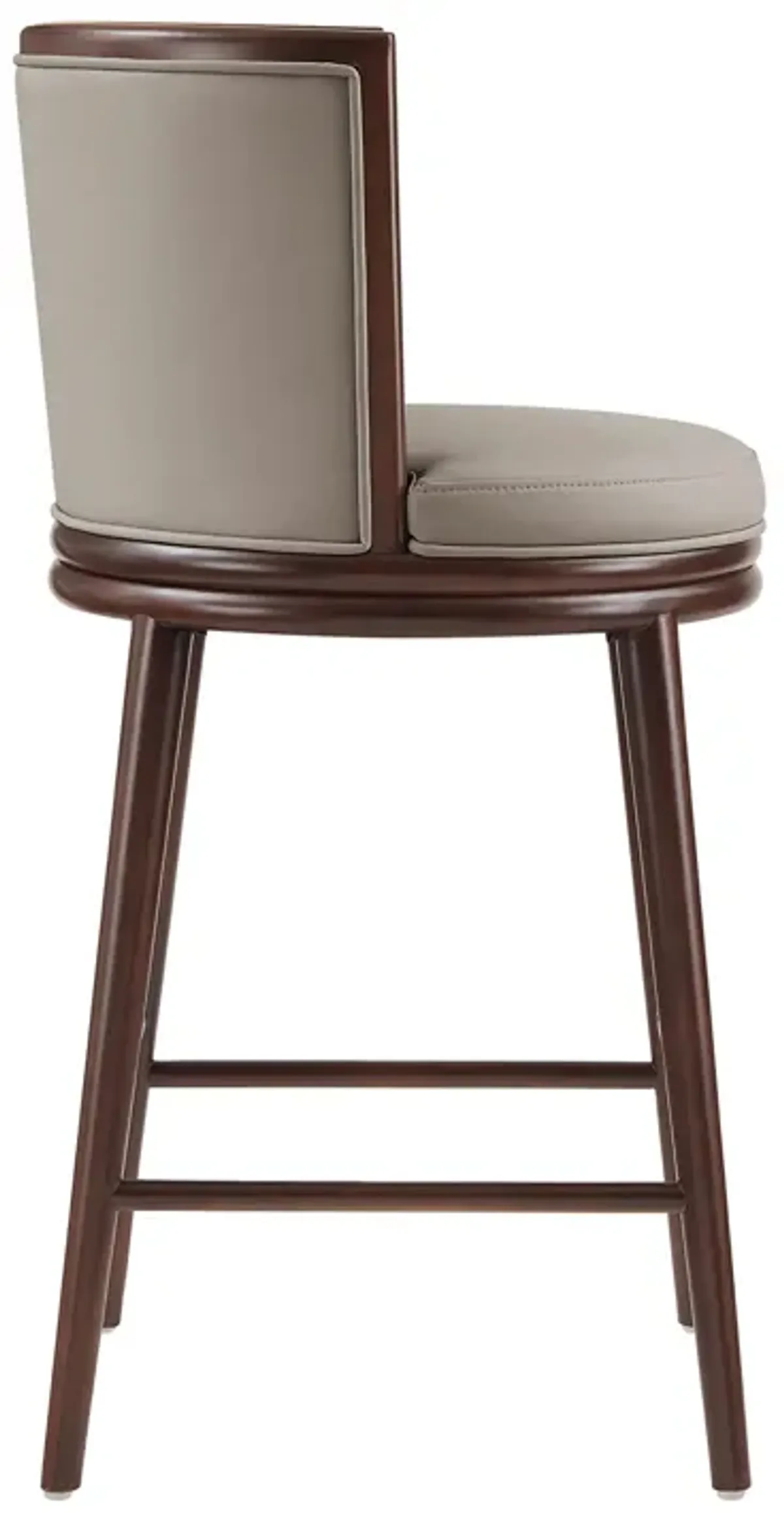 Evalyn Gray Leather Bar Stools (Set of 2)