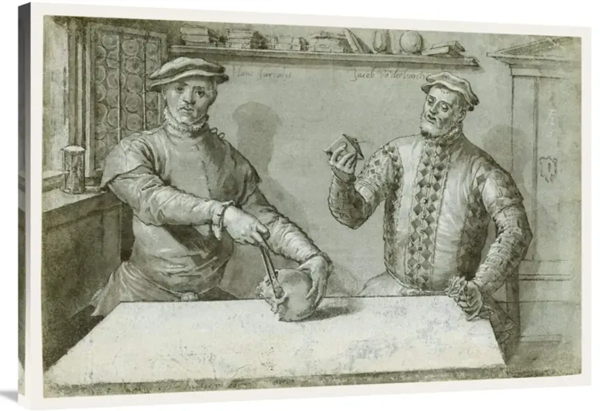 A Double Portrait of Hans Furraht and Jacob von der Burch-Canvas Art-40x28