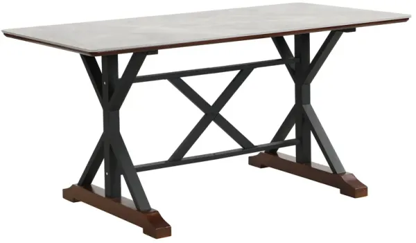 Merax Modern Gray Rectangular Kitchen Dinner Table