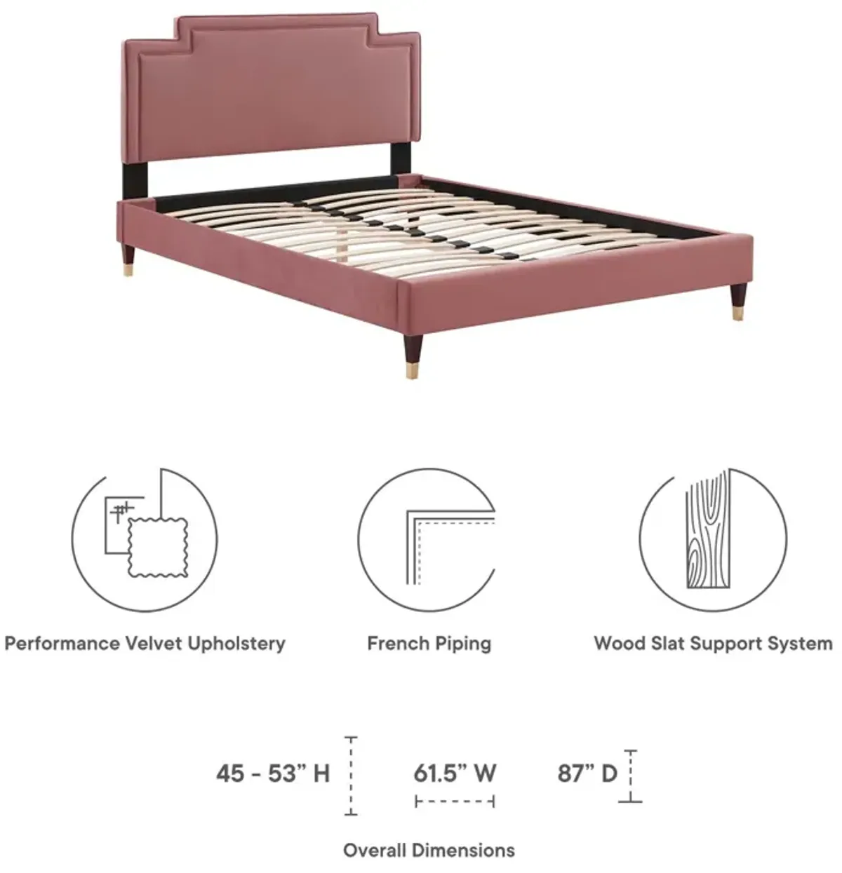 Modway - Liva Performance Velvet Queen Bed