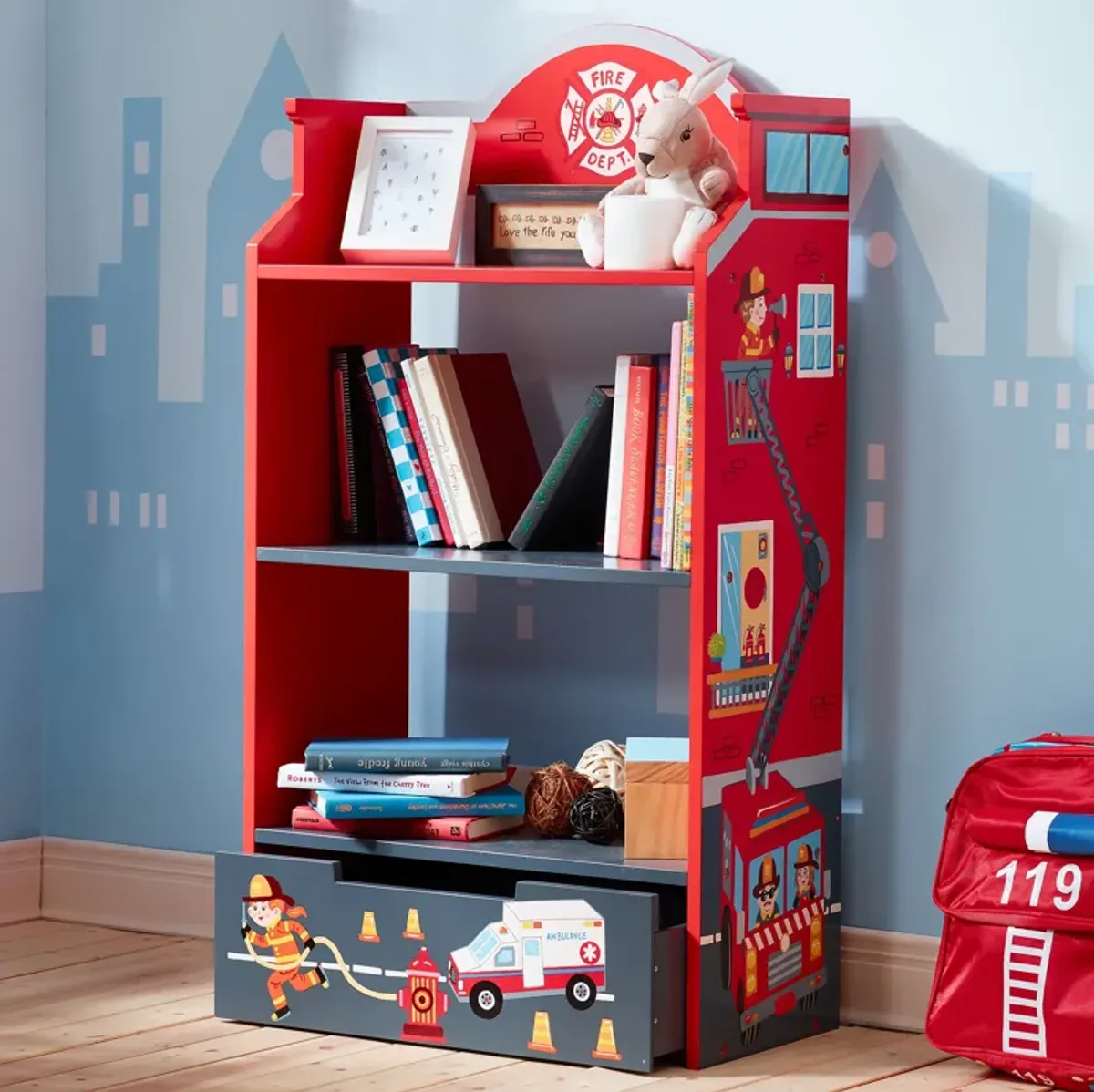 Fantasy Fields - Toy Furniture -Little Fire Fighters Bookshelf