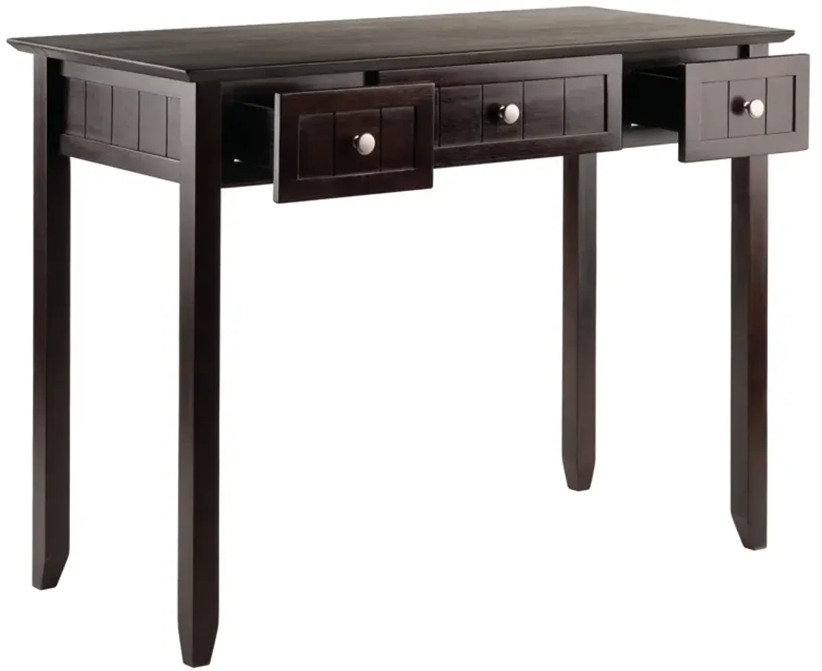 Ergode Wood Burke Home Office Writing Desk - Cottage Style, Spacious Desktop, 3 Drawers, Dark Coffee Finish, Assembly Required
