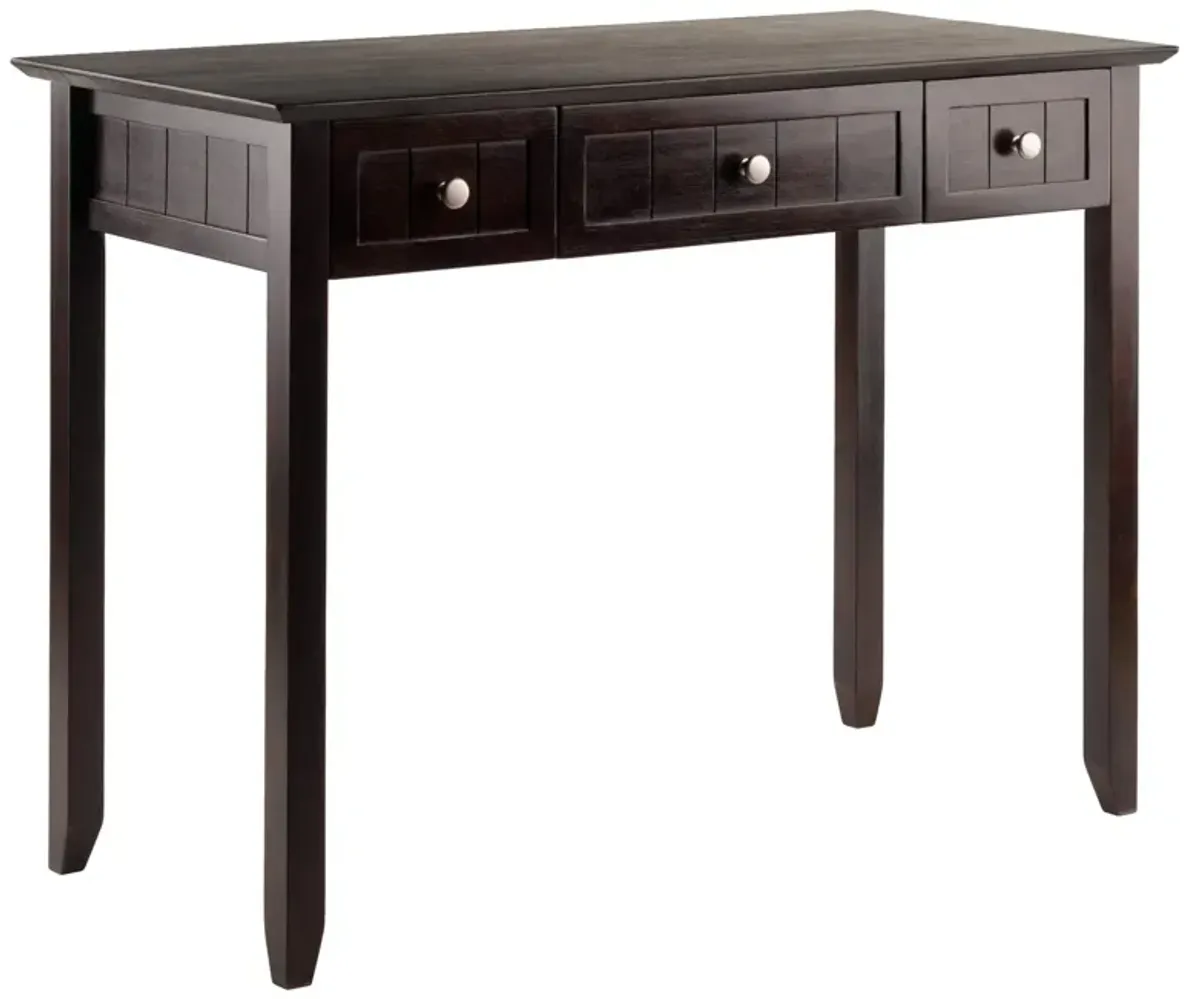 Ergode Wood Burke Home Office Writing Desk - Cottage Style, Spacious Desktop, 3 Drawers, Dark Coffee Finish, Assembly Required