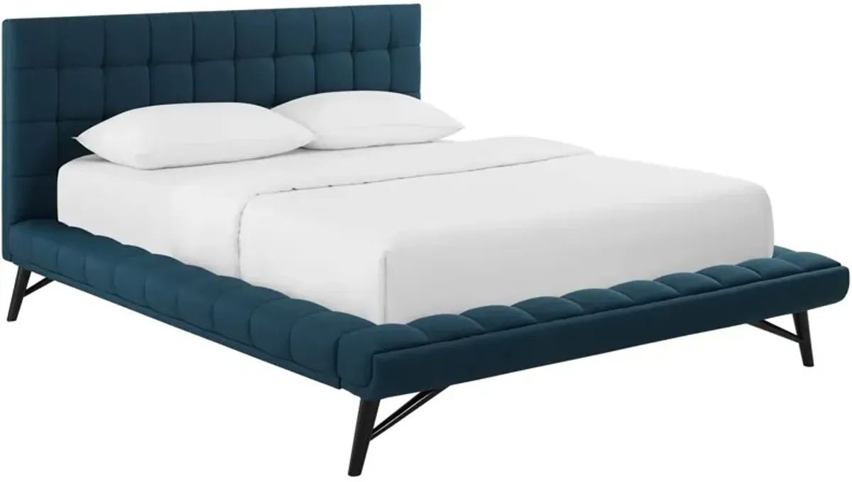 Modway - Julia Queen Biscuit Tufted Upholstered Fabric Platform Bed