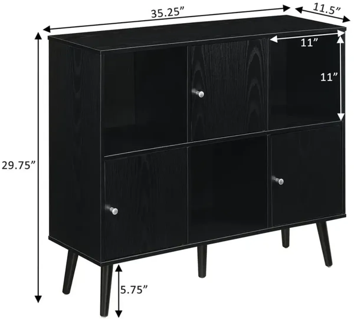 Convience Concept, Inc. Xtra Storage 3x2 3 Door Cabinet Console Table