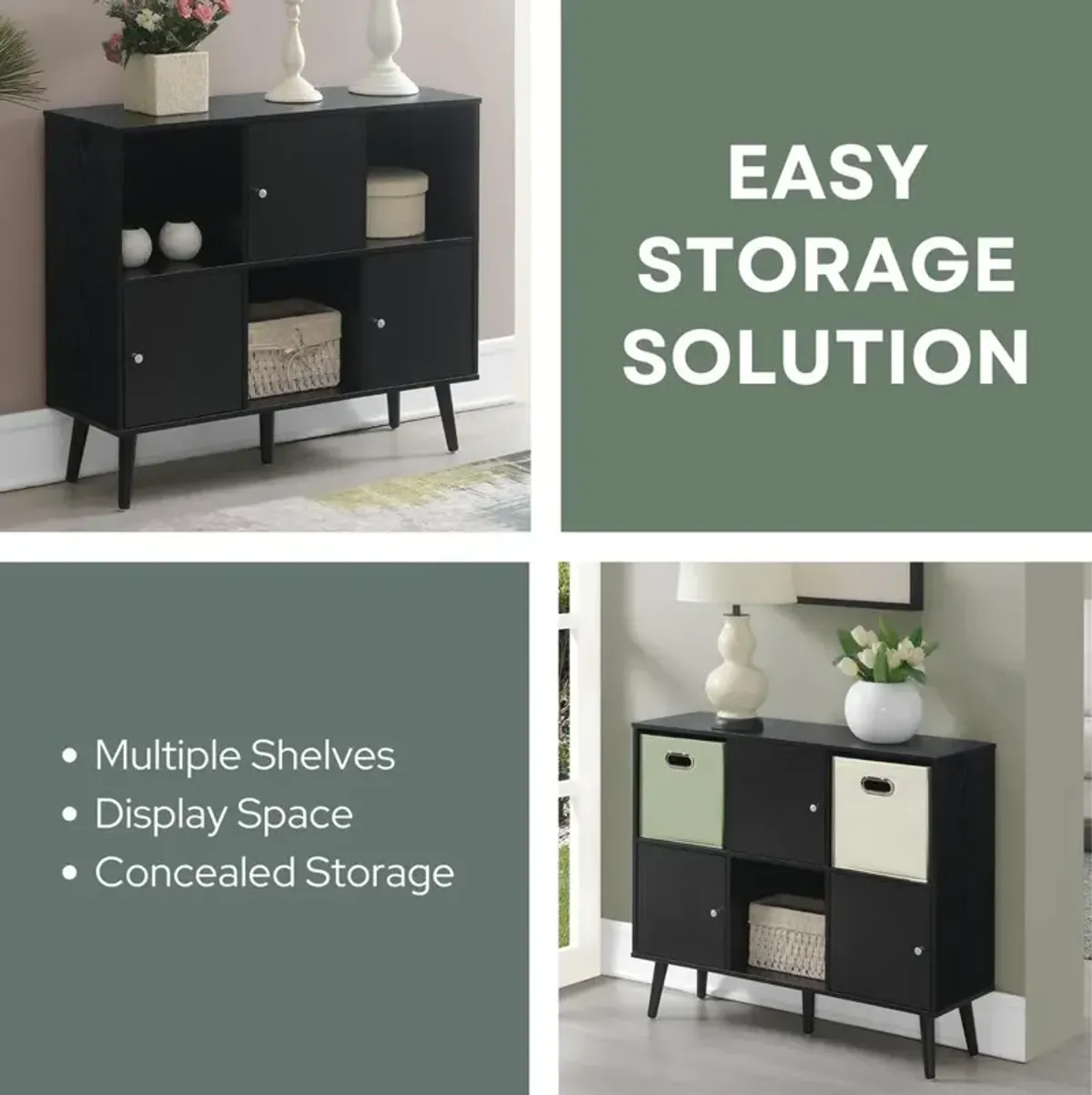 Convience Concept, Inc. Xtra Storage 3x2 3 Door Cabinet Console Table