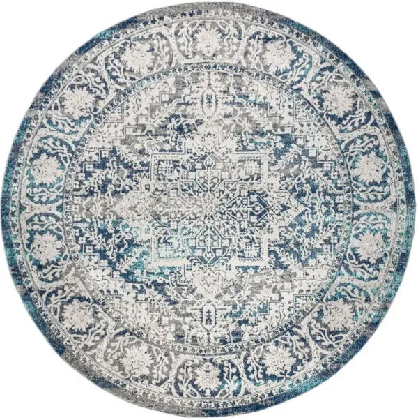 Modern Persian Vintage Medallion Round Area Rug