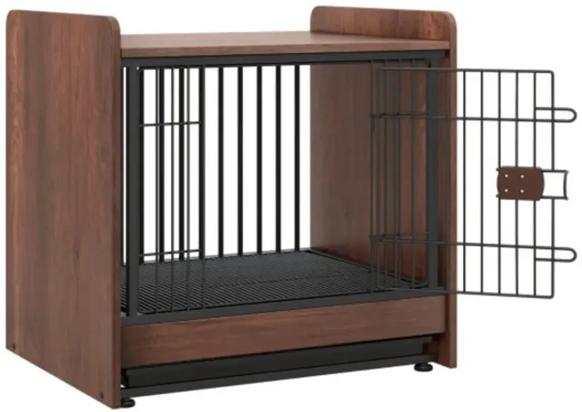 Indoor Dog Crate with Removable Tray and Lockable Door for Pets