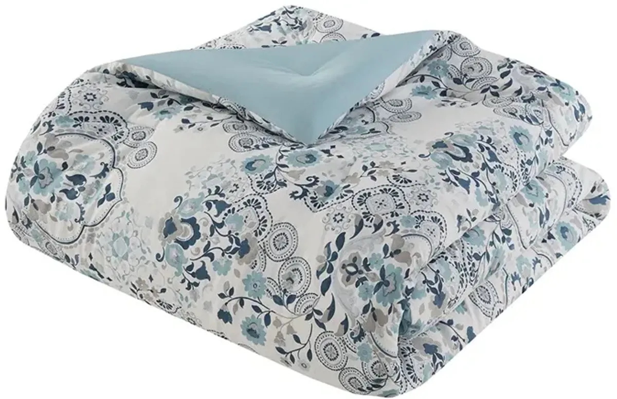 Gracie Mills Candice 3 Piece Floral Printed Cotton Comforter Set