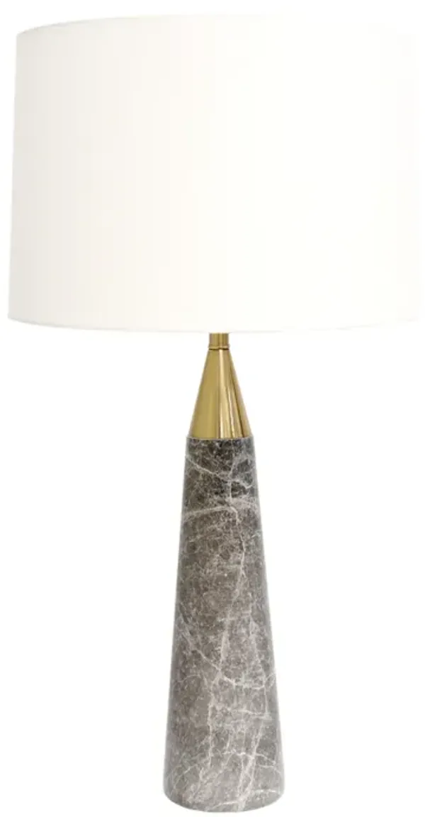 Pasargad Home Radiance Style Marble White/Gold Table Lamp, 28"H