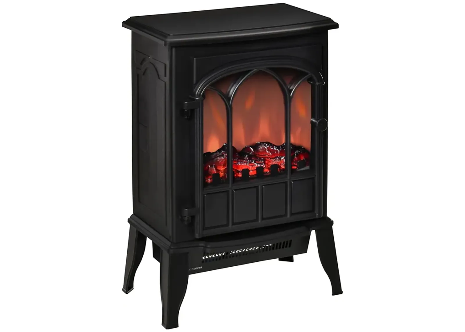 Black Home Heating: Modern Freestanding Electric Fireplace Heater