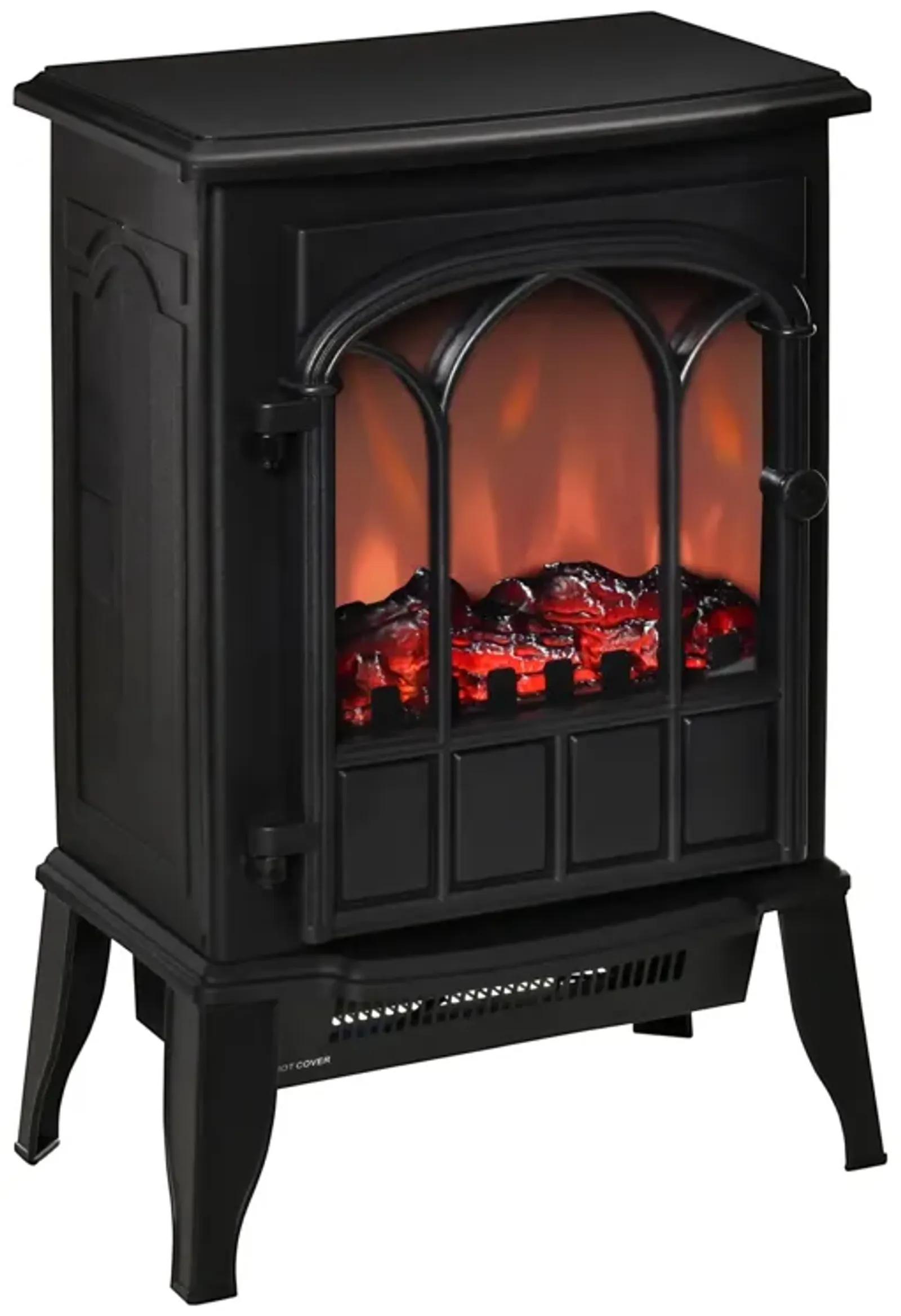 Black Home Heating: Modern Freestanding Electric Fireplace Heater