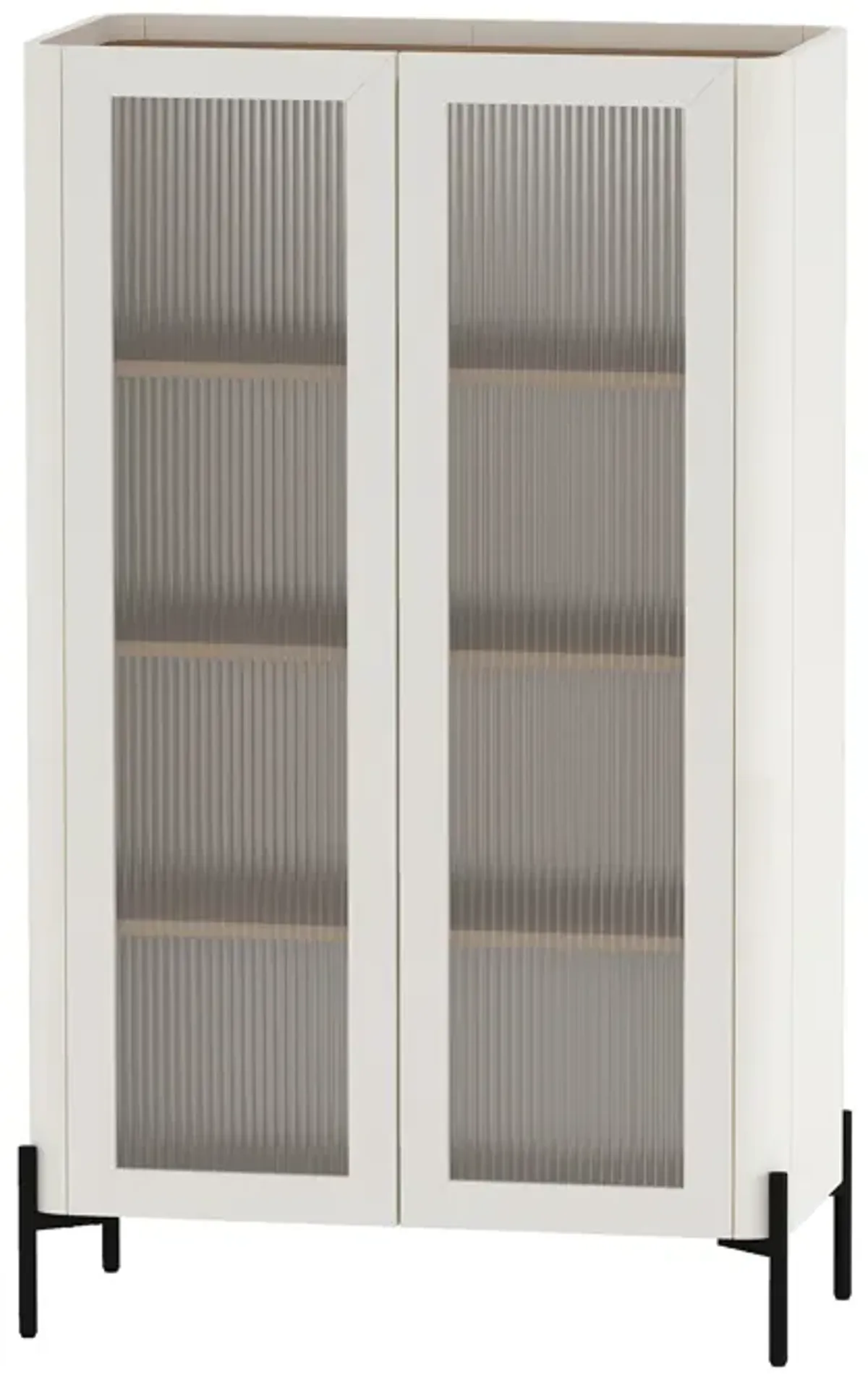 Abbey Beige Accent Cabinet and Decor Cabinet Set