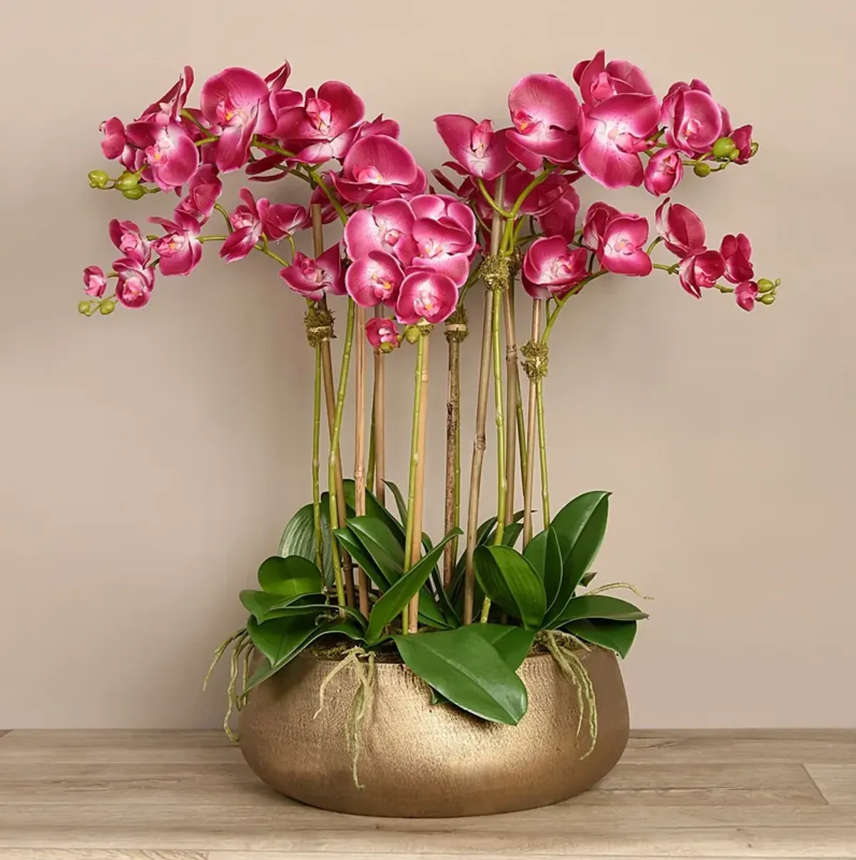 Faux Floral Arrangement -Orchid Centerpiece - 28"