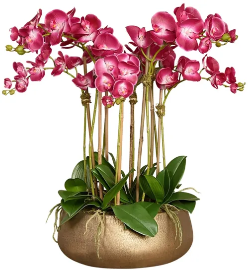 Faux Floral Arrangement -Orchid Centerpiece - 28"