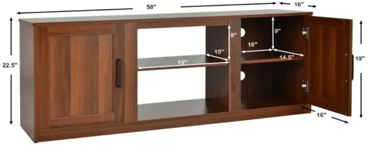 Hivvago 58 Inch TV Stand with 1500W Faux Fireplace for TVs up to 65 Inch