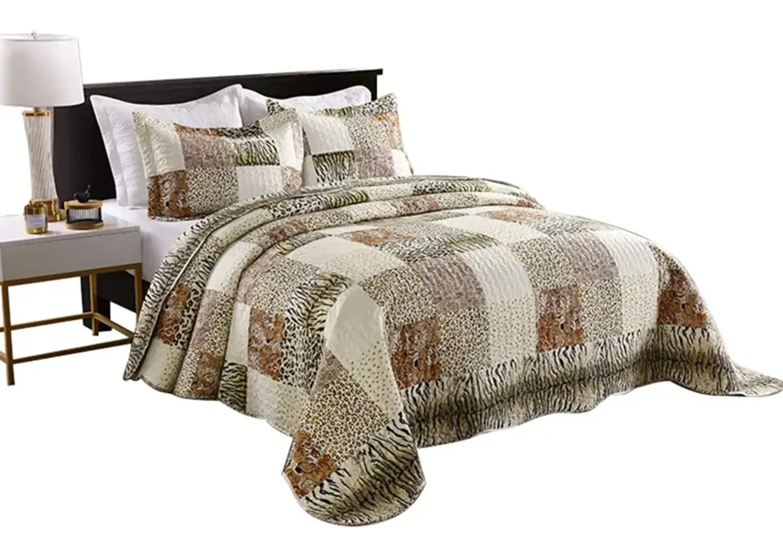 MarCielo 3 Piece Quilted Bedspread Quilt Set Lightweight Bedspread