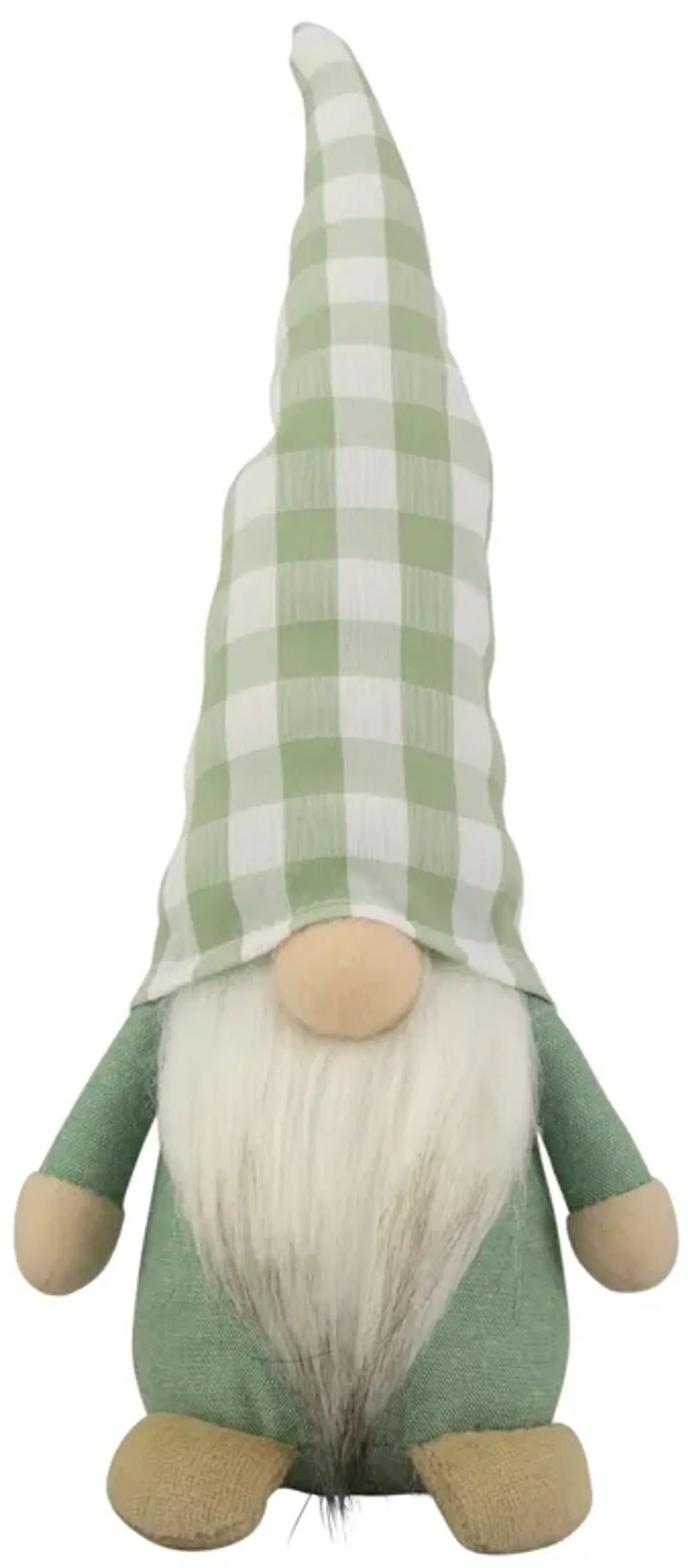 12.25" Spring Gnome with Green Plaid Hat