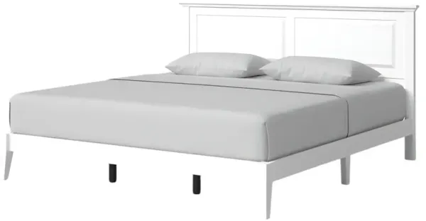 Wooden Platform Bed Frame Traditional Headboard Design and Sturdy Support For Bedroom