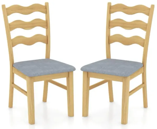 Hivvago Dining Chair Set of 2 Linen Fabric Upholstered Kitchen Chairs with Padded Seat