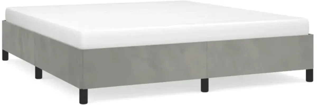 vidaXL Light Gray Velvet California King Bed Frame - Modern, Durable & Easy-to-Assemble - Enhances Sleep Quality