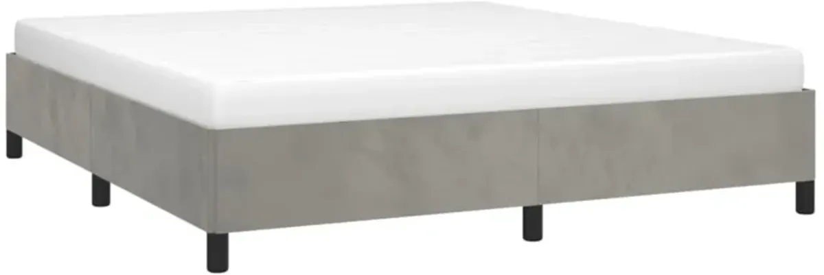 vidaXL Light Gray Velvet California King Bed Frame - Modern, Durable & Easy-to-Assemble - Enhances Sleep Quality