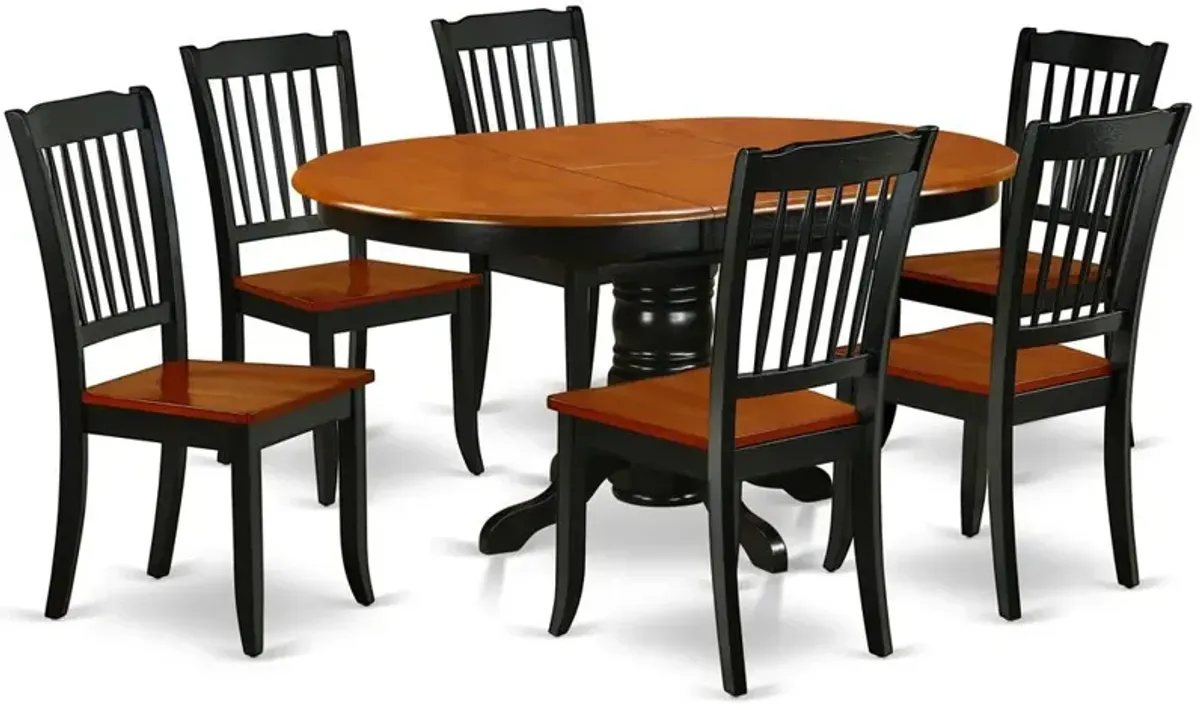 Dining Room Set Black & Cherry, KEDA7-BCH-W
