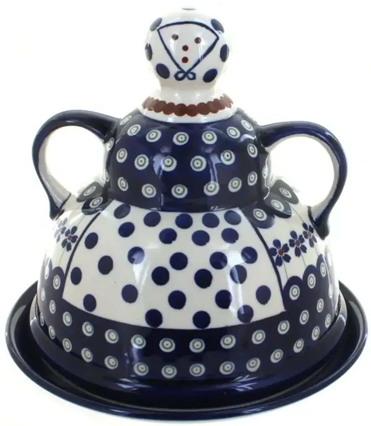 Blue Rose Polish Pottery Nature Cheese Lady