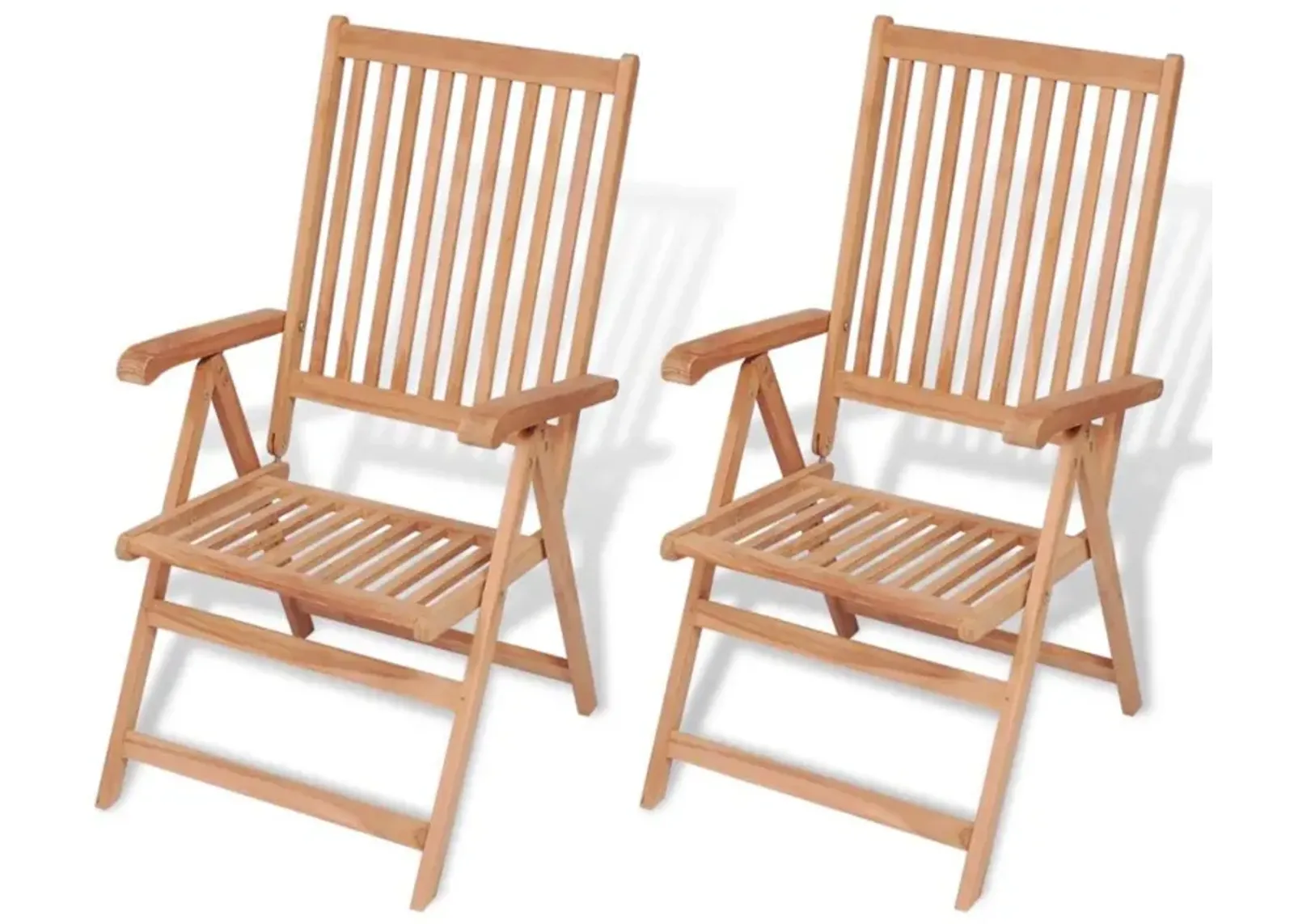 vidaXL Reclining Garden Chairs 2 pcs Solid Teak Wood