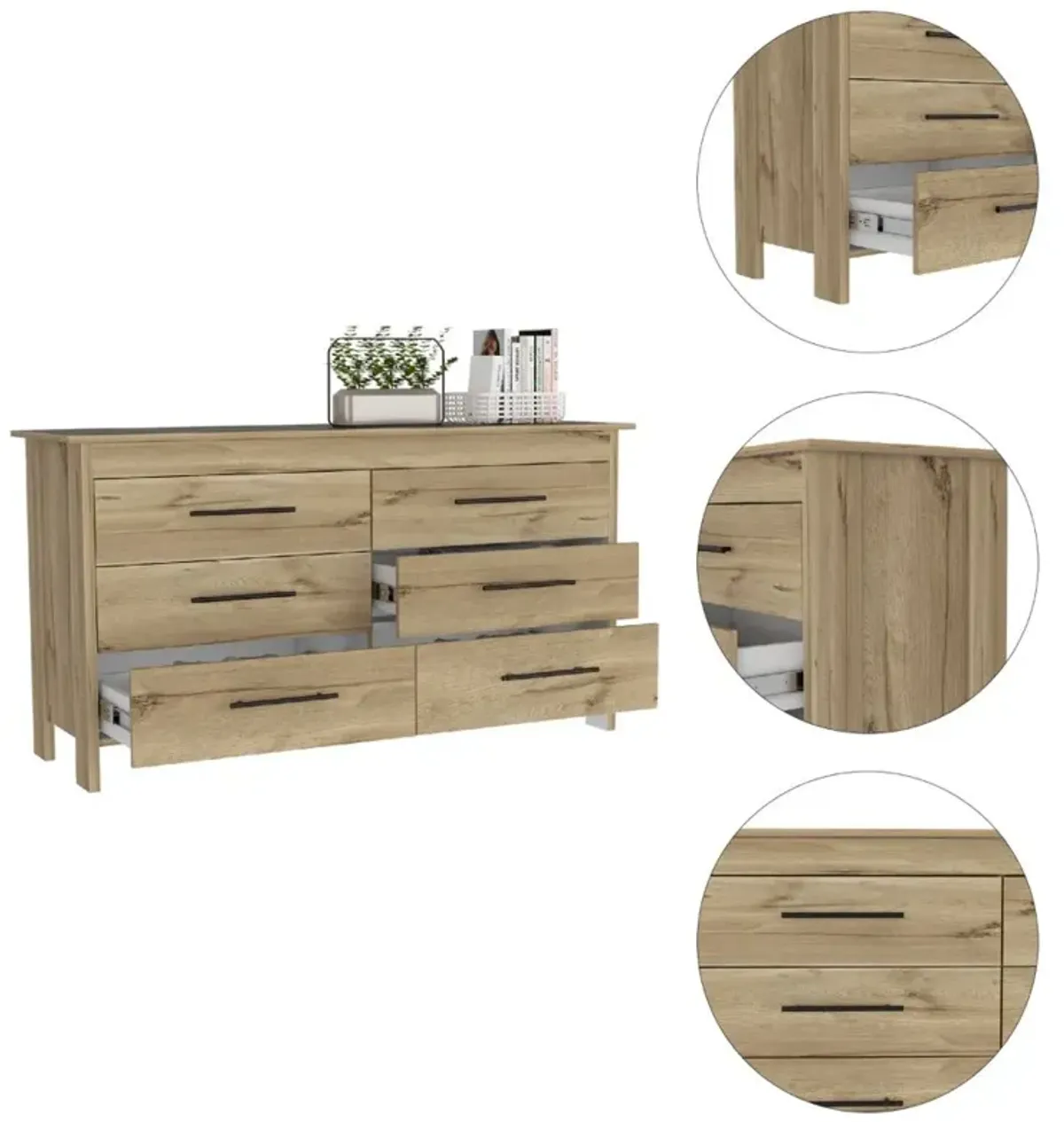 Luxor 6 Drawer Double Dresser