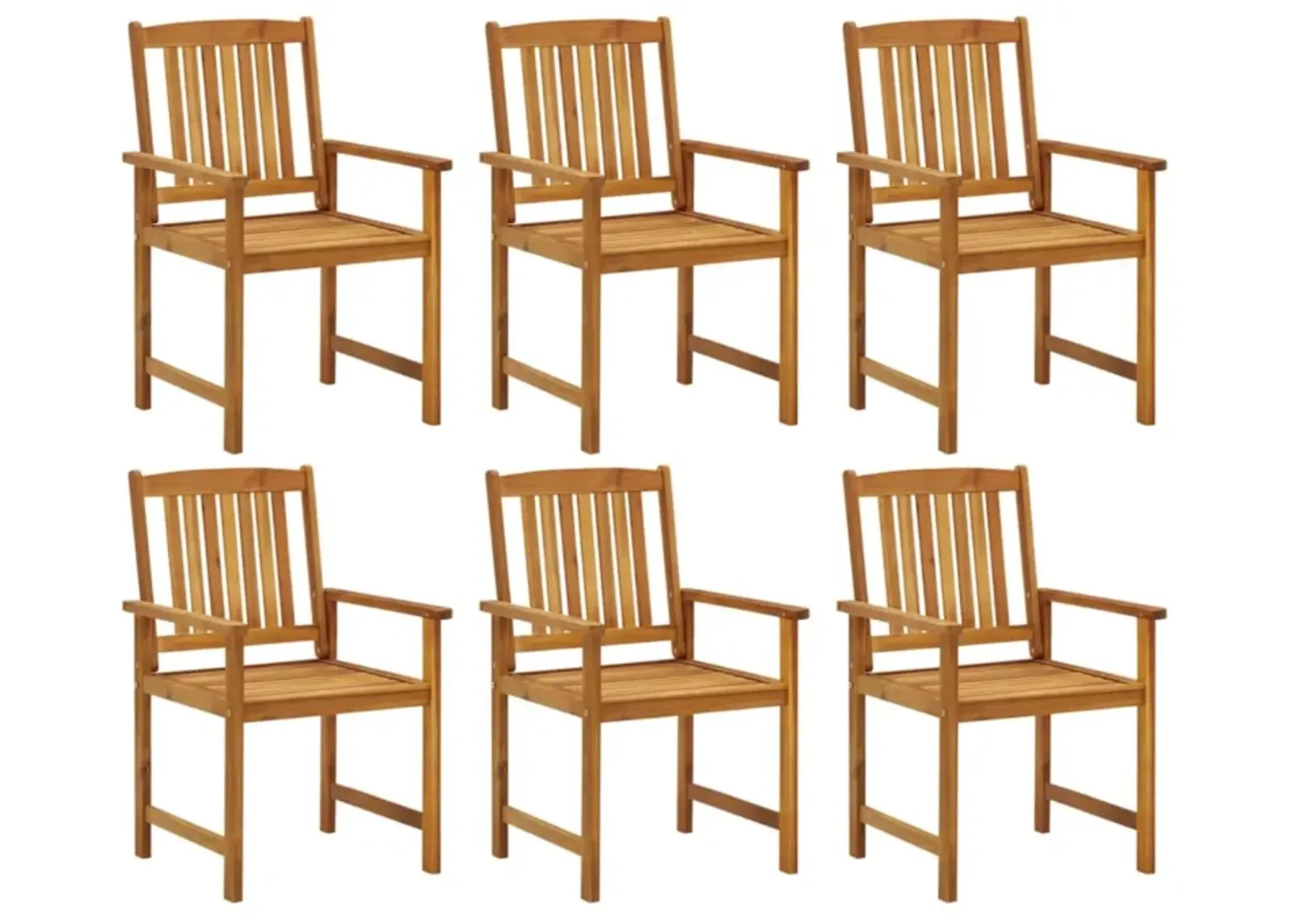 vidaXL Patio Chairs 6 pcs Solid Acacia Wood