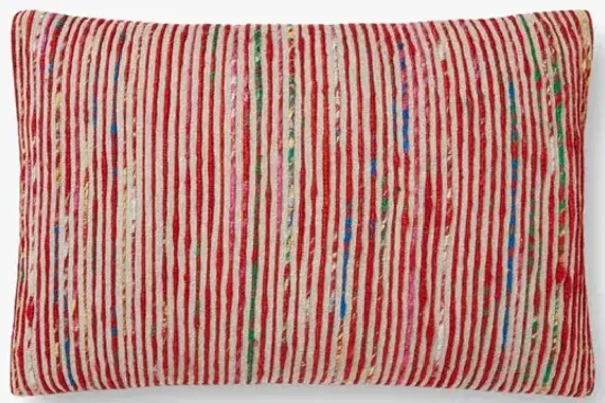 P0242 Red/Multi 13"x21" Poly Pillow