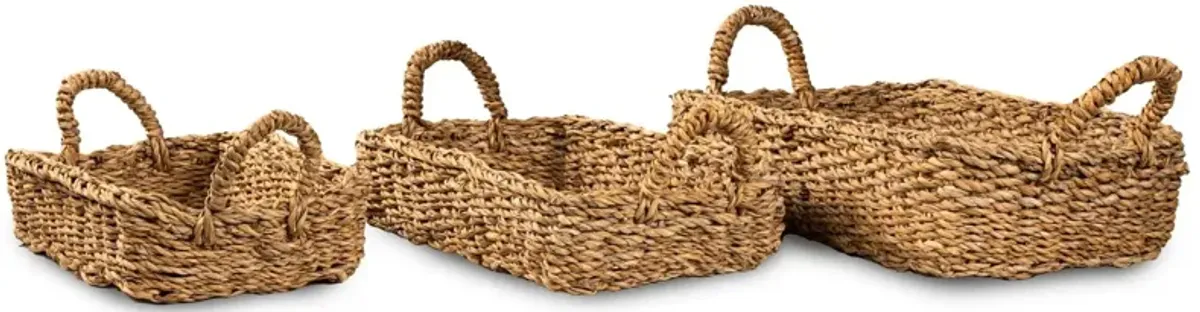 Seagrass Woven Fruit Basket with Handles