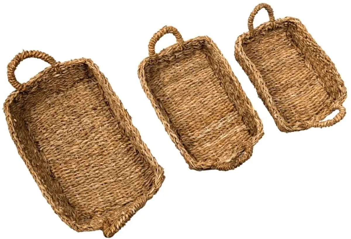 Seagrass Woven Fruit Basket with Handles