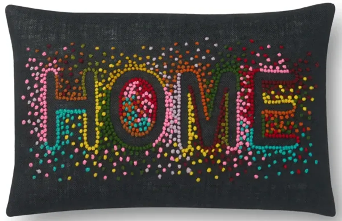 P0560 Black/Multi 13"x21" Down Pillow