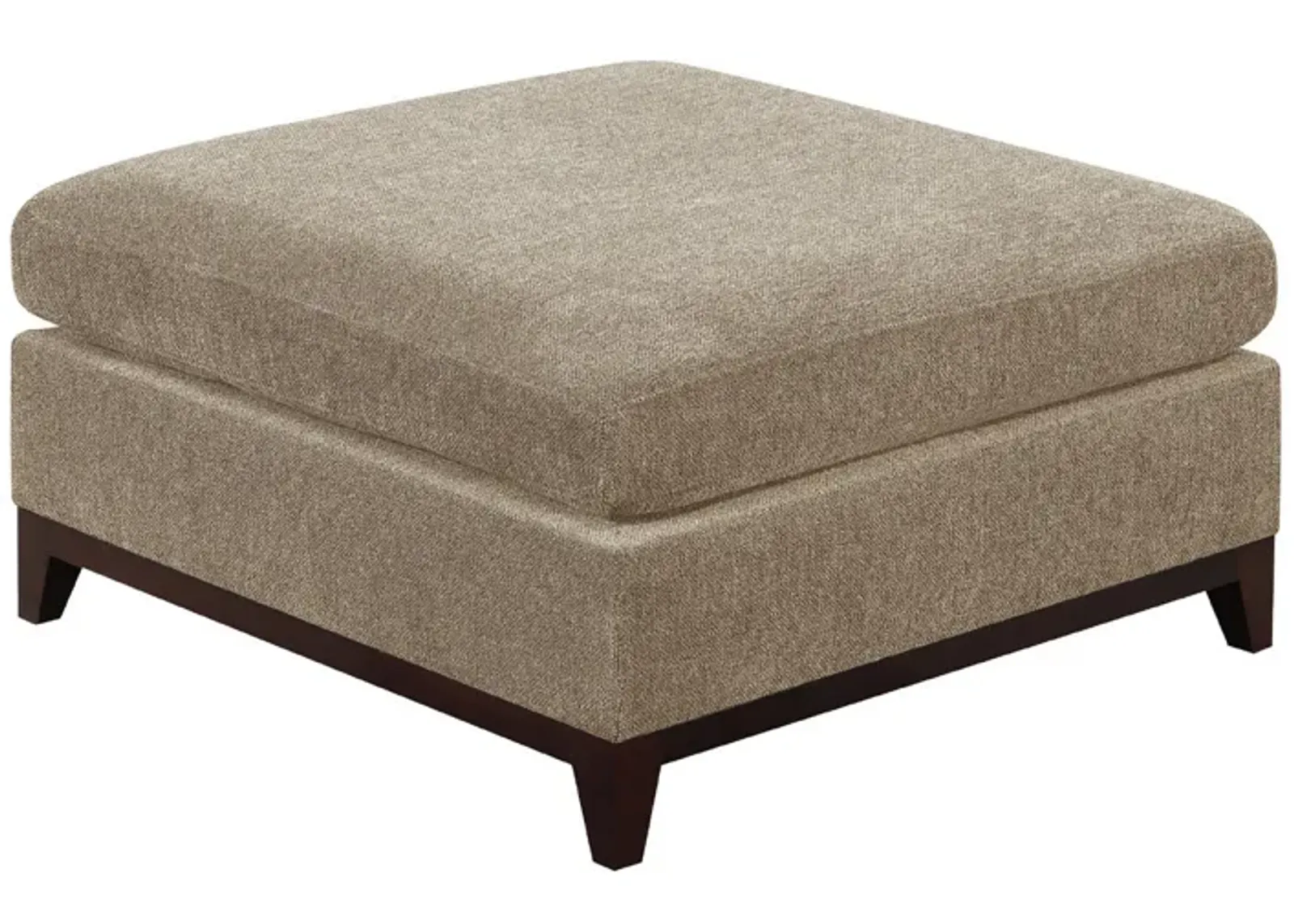 Fabric Cocktail Ottoman with Chamfered Feet, Gray-Benzara