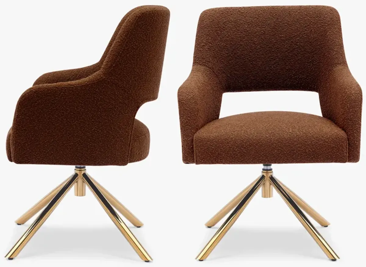 WestinTrends Mid-Century Modern Wide Boucle Swivel Accent Arm Chair