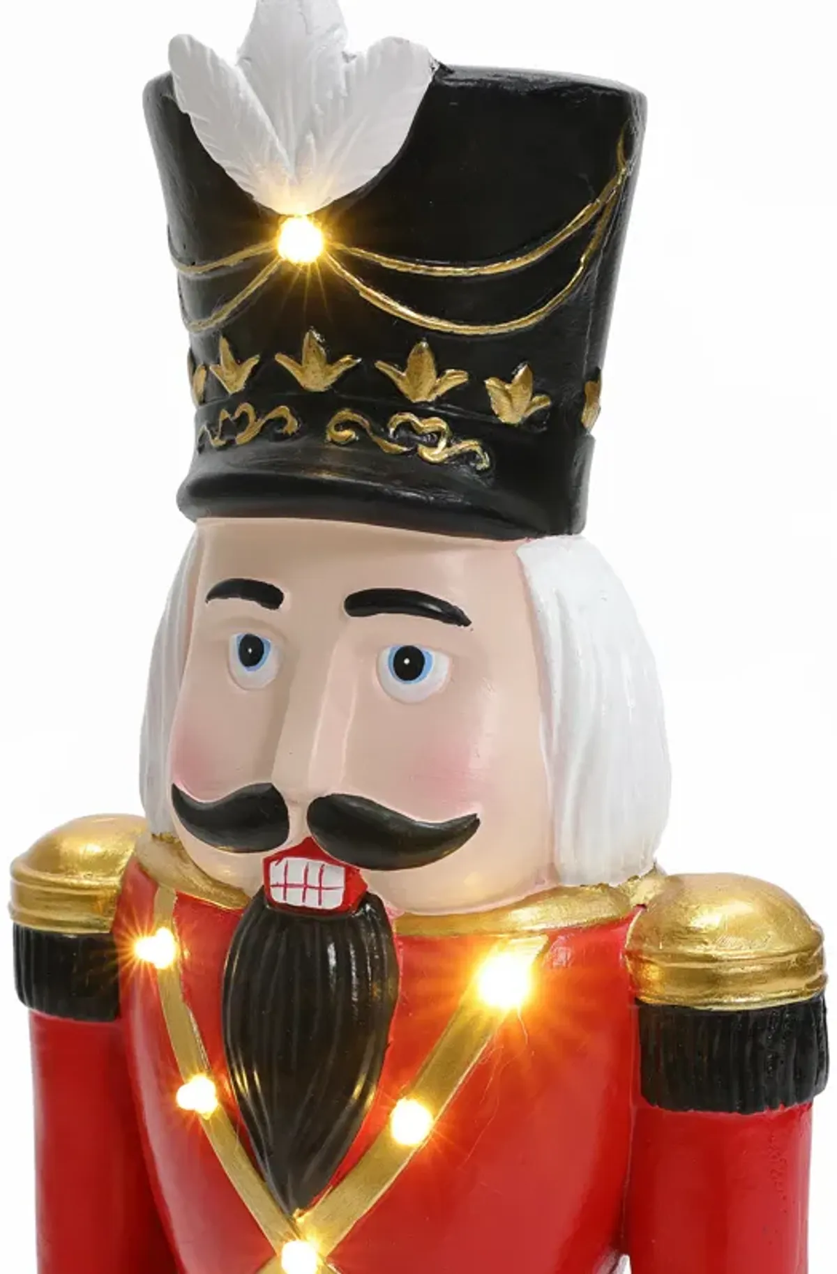 LuxenHome 2Ft Tall Traditional Nutcracker Soldier in Red with Lights