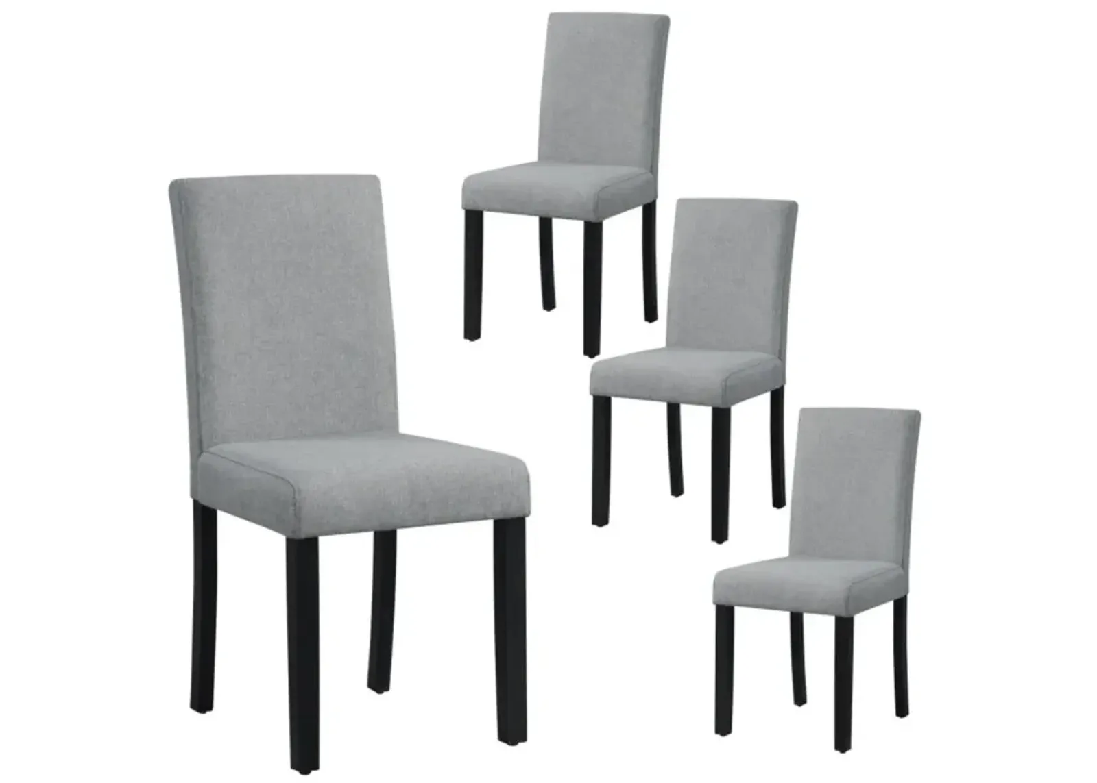 Hivvago Dining Chair Set of 4 Upholstered Kitchen Dinette Chairs with Wood Frame