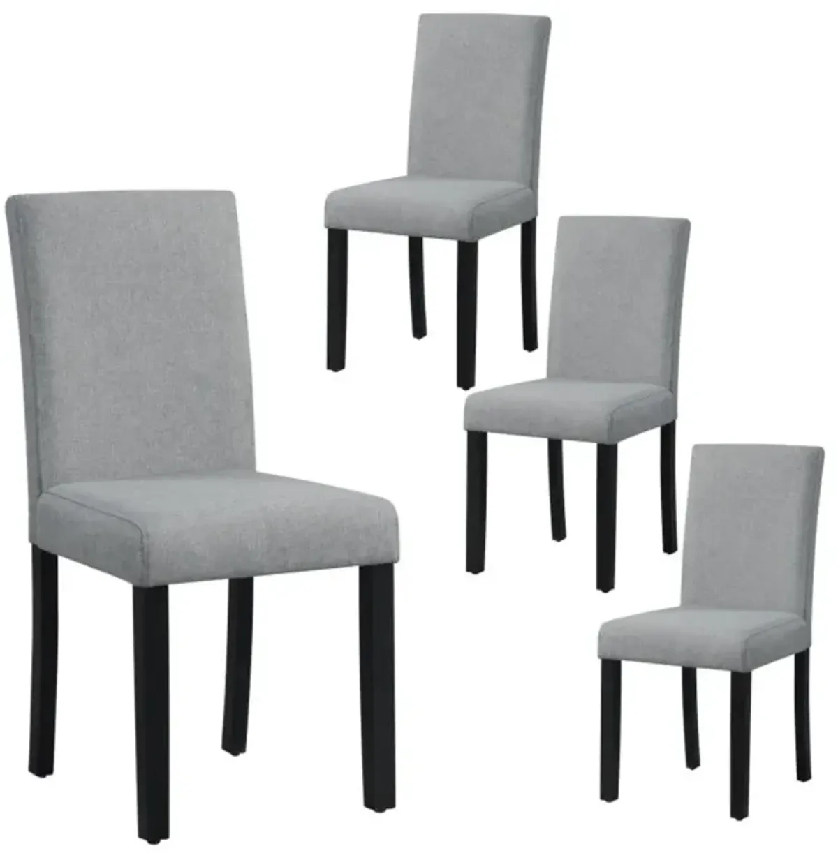 Hivvago Dining Chair Set of 4 Upholstered Kitchen Dinette Chairs with Wood Frame