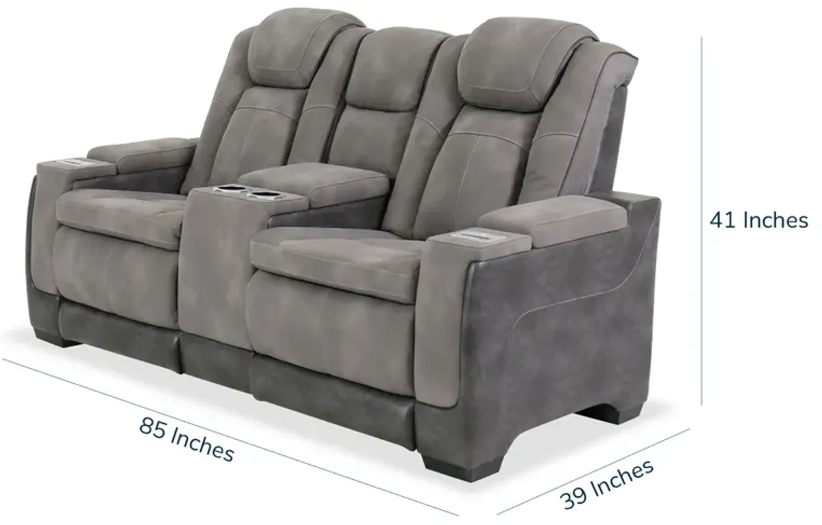 Next-Gen DuraPella Slate Dual Power Reclining Loveseat