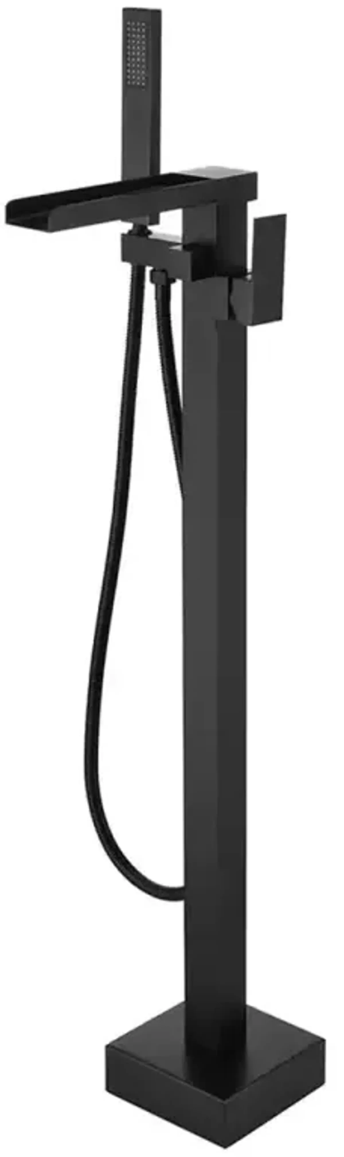 1-Handle Freestanding Bathtub Faucet With Hand Shower, Matte Black