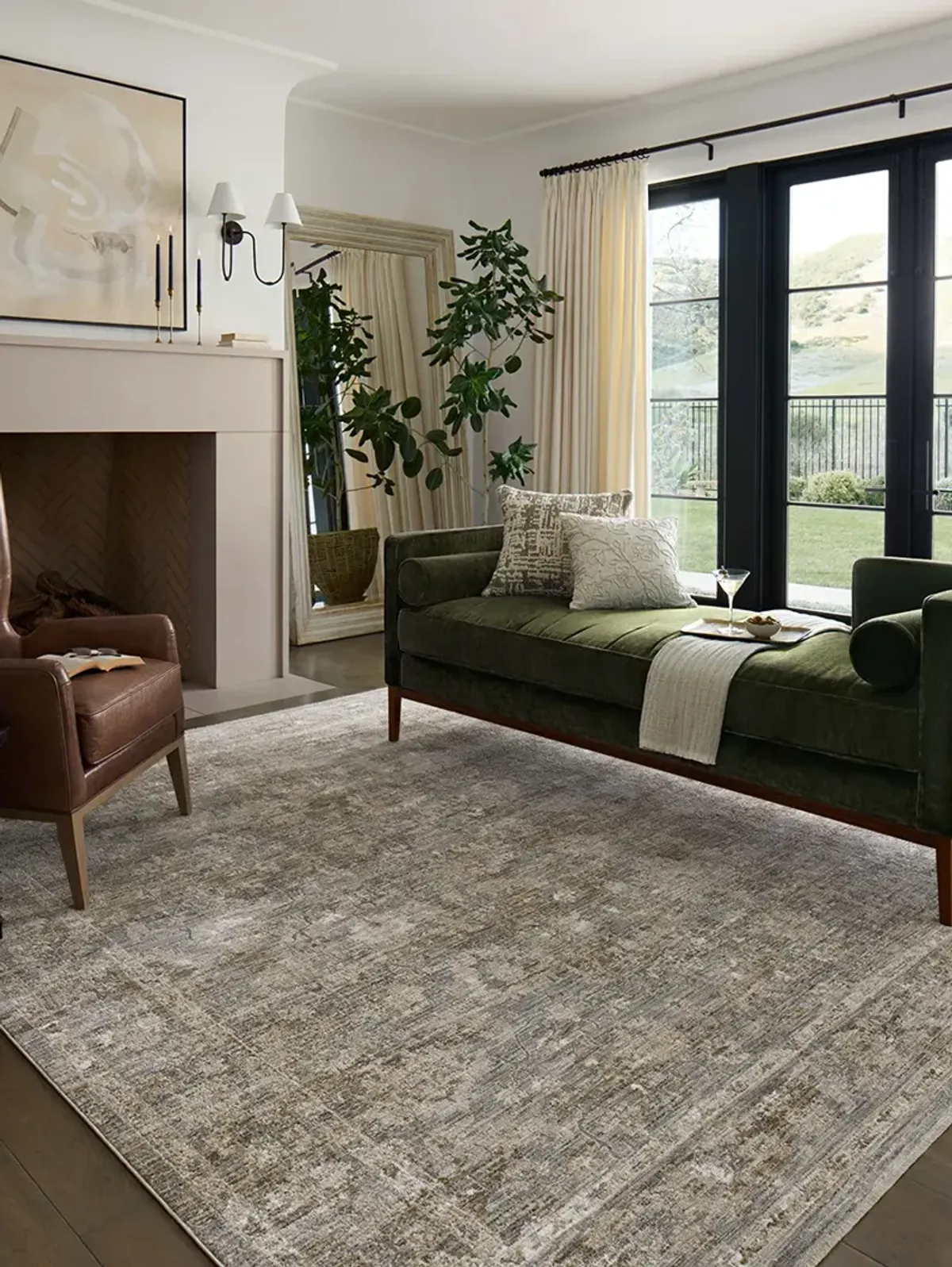 II Tabitha Slate/Natural 6'7" x 9'2" Area Rug by Loloi II