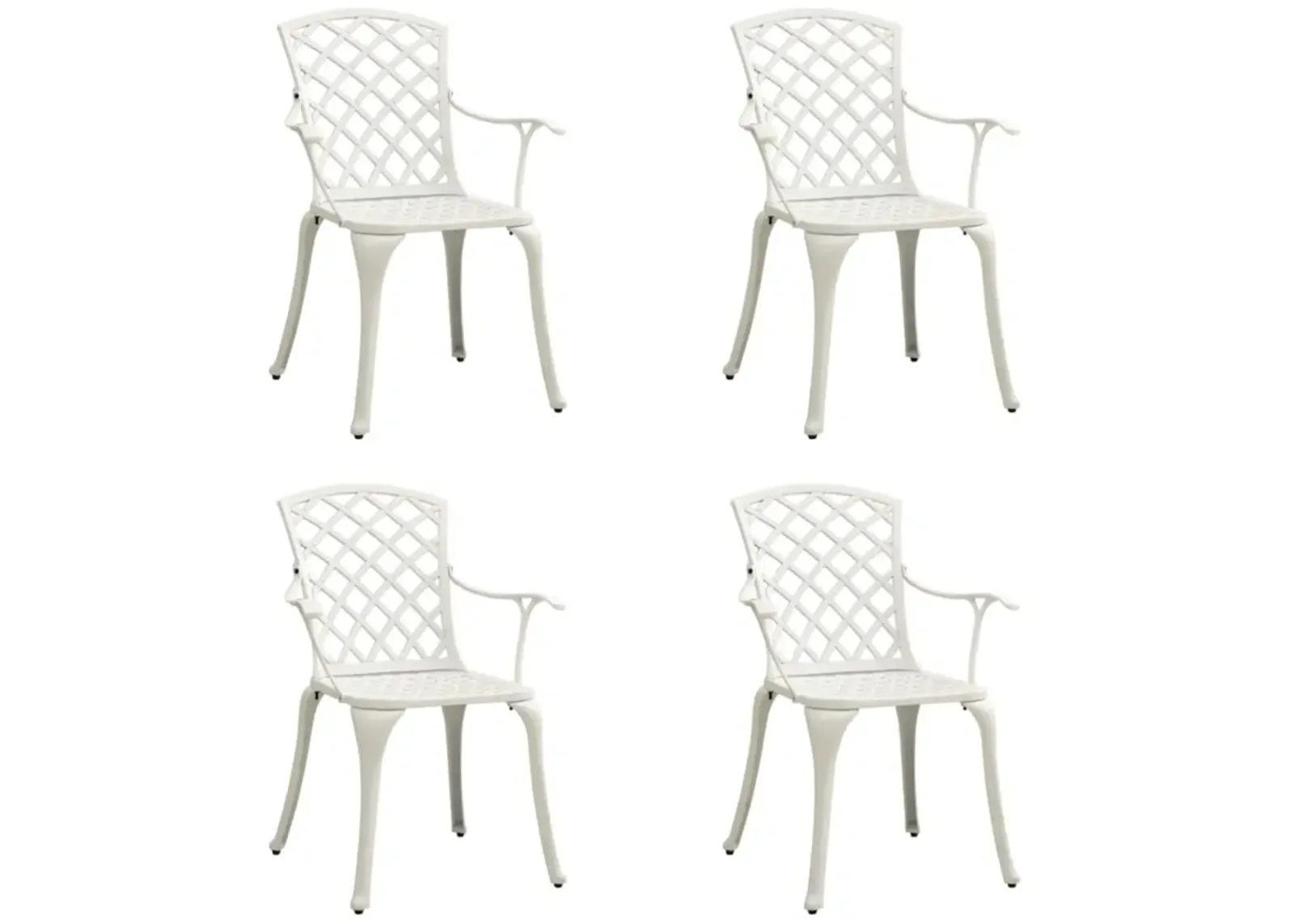 vidaXL Garden Chairs 4 pcs Cast Aluminum White