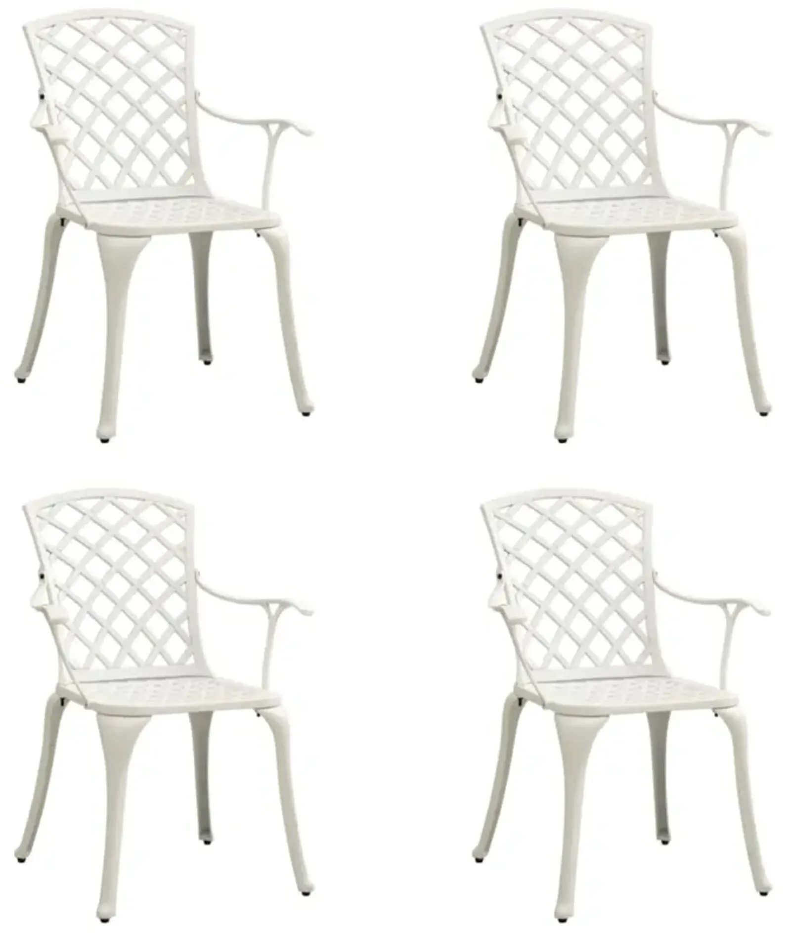 vidaXL Garden Chairs 4 pcs Cast Aluminum White