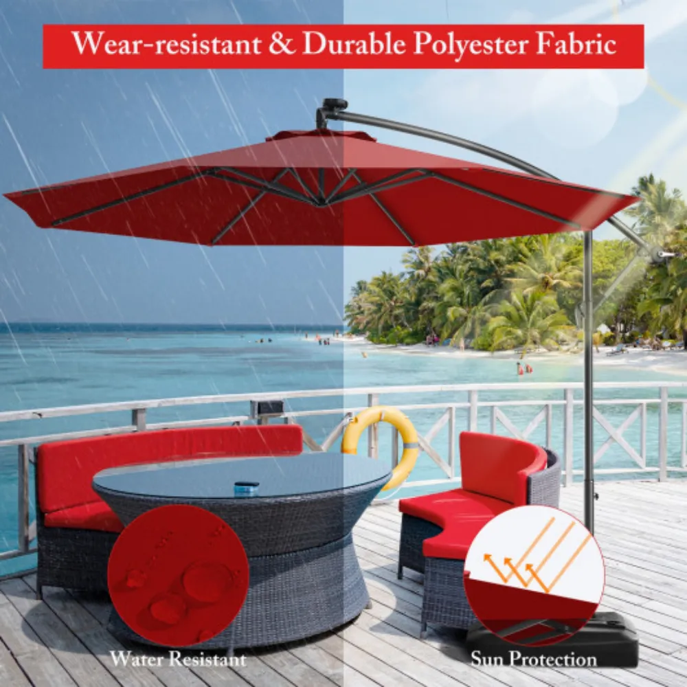 10 Feet Patio Outdoor Sunshade Hanging Umbrella